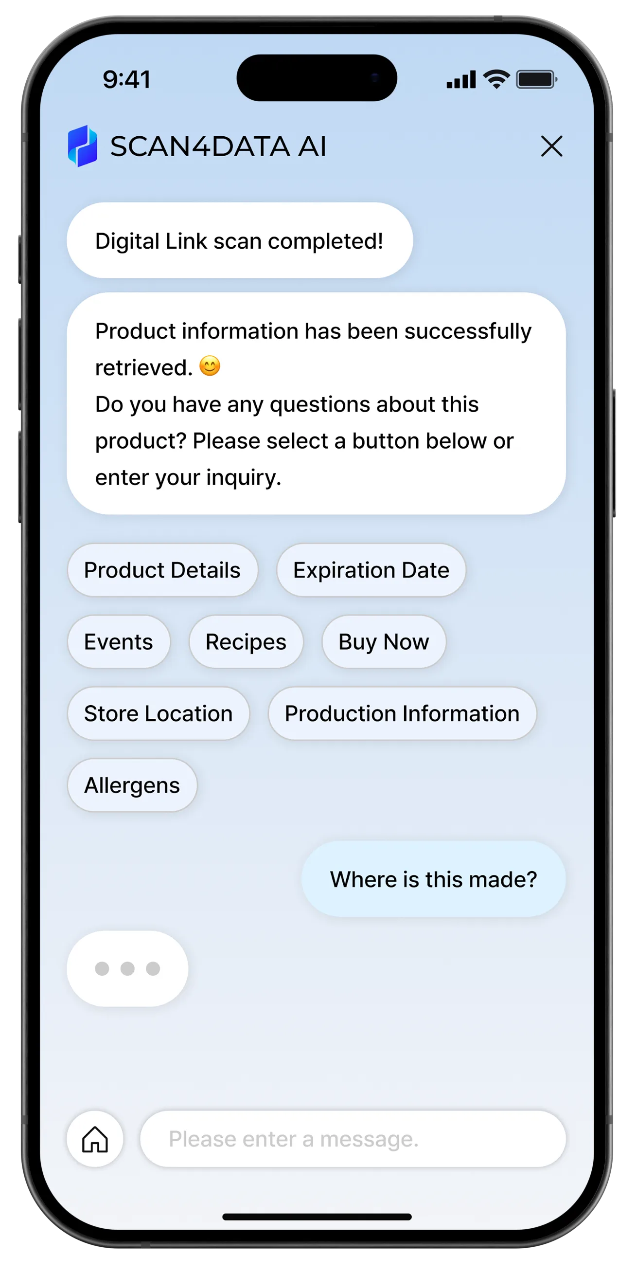 Conversational AI mobile mockup