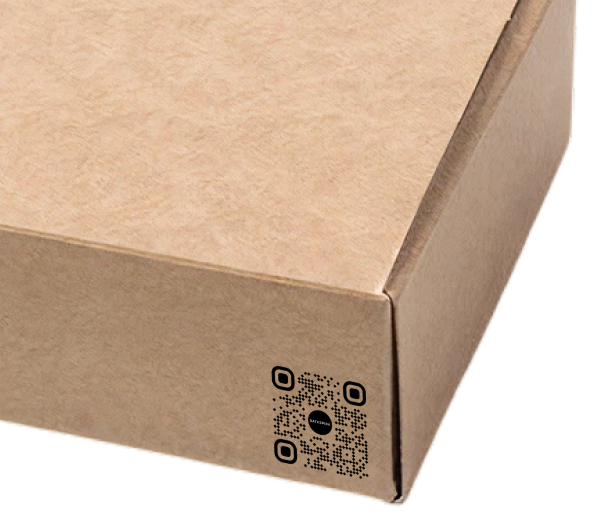 DPP QR code printed on a kraft packaging box